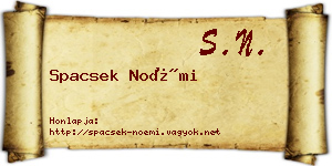 Spacsek Noémi névjegykártya