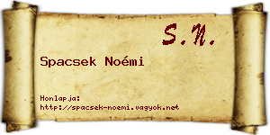 Spacsek Noémi névjegykártya
