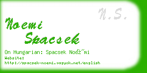 noemi spacsek business card